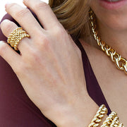 Anello donna Unoaerre in bronzo dorato