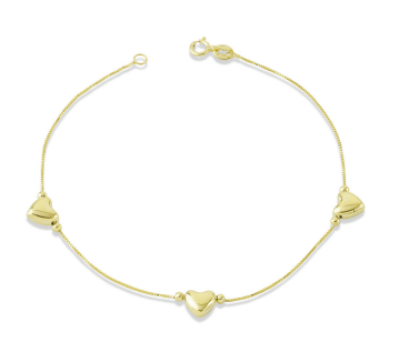 Bracciale donna oro 9 Kt Unoaerre Cuori 1016