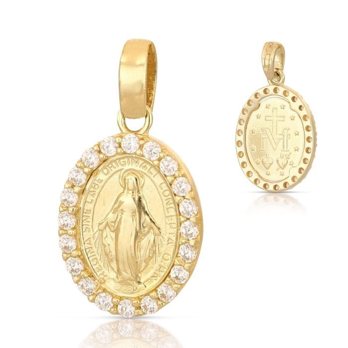 Ciondolo in oro giallo 18 Kt Madonna Miracolosa 10825-650-150