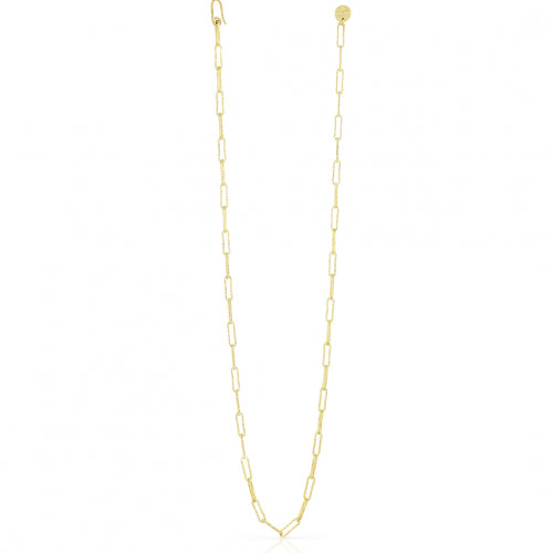 Collana donna Unoaerre lunga in bronzo dorato con catena paper clip 1644