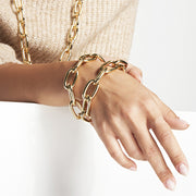 Bracciale donna Unoaerre catena forzatina in bronzo dorato lucido 1768