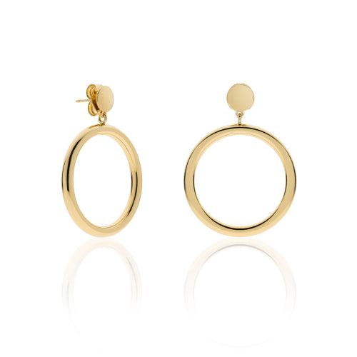 Orecchino donna Unoaerre dorati con cerchi