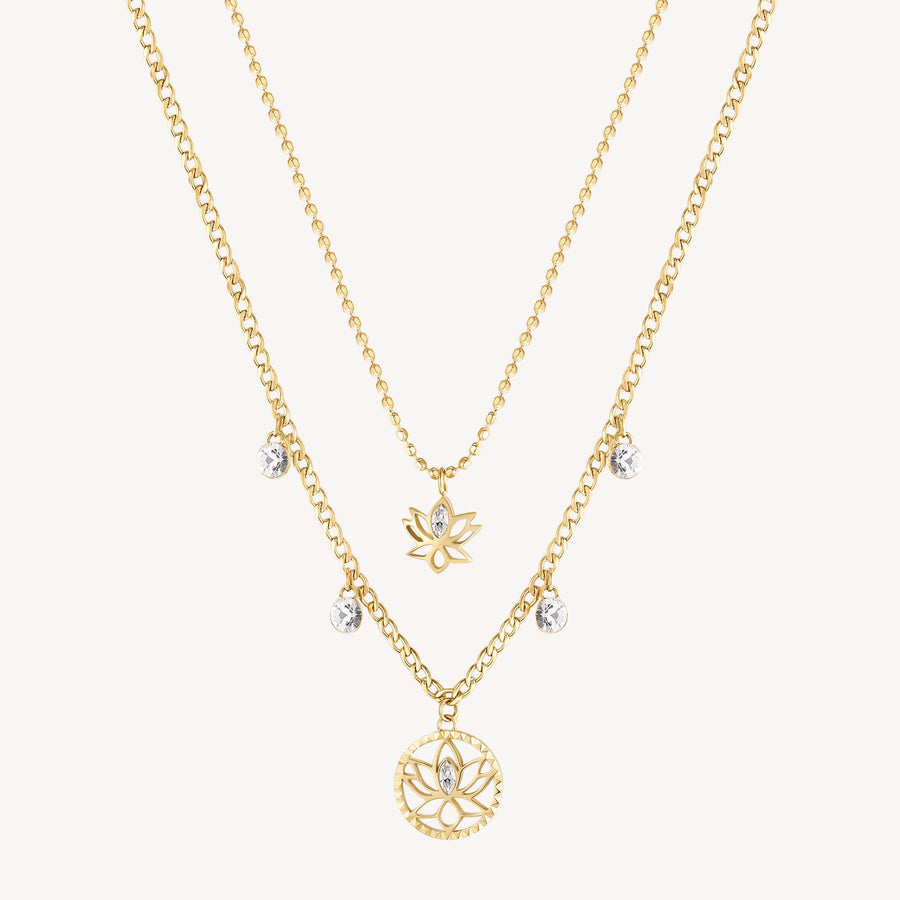 Collana donna Brosway in acciaio CHAKRA Fiore di Loto BHKN065