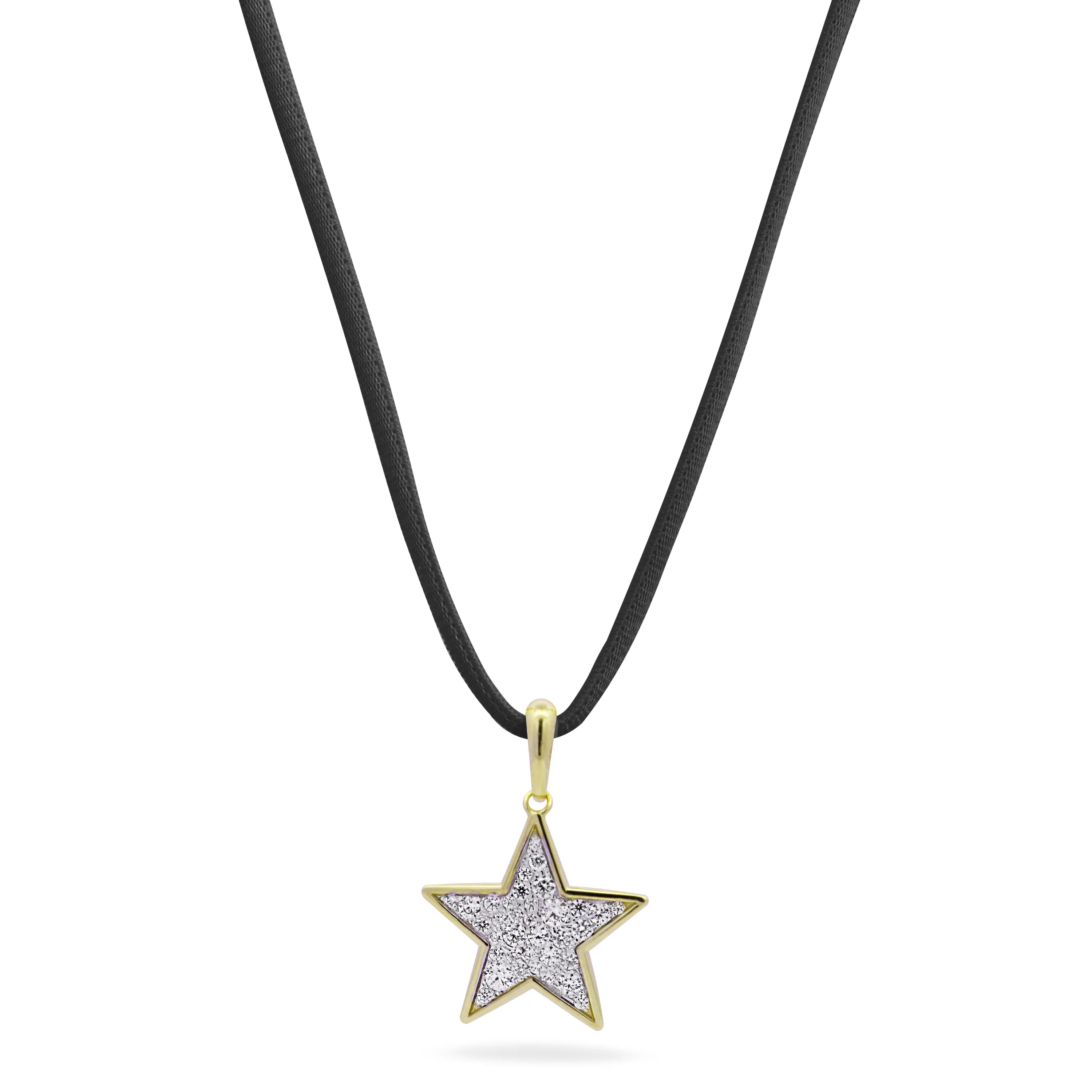 Egirl Jewelry - Collana Y2K Con Ciondolo Stella Cava E Perle - Accessorio Punk Donna