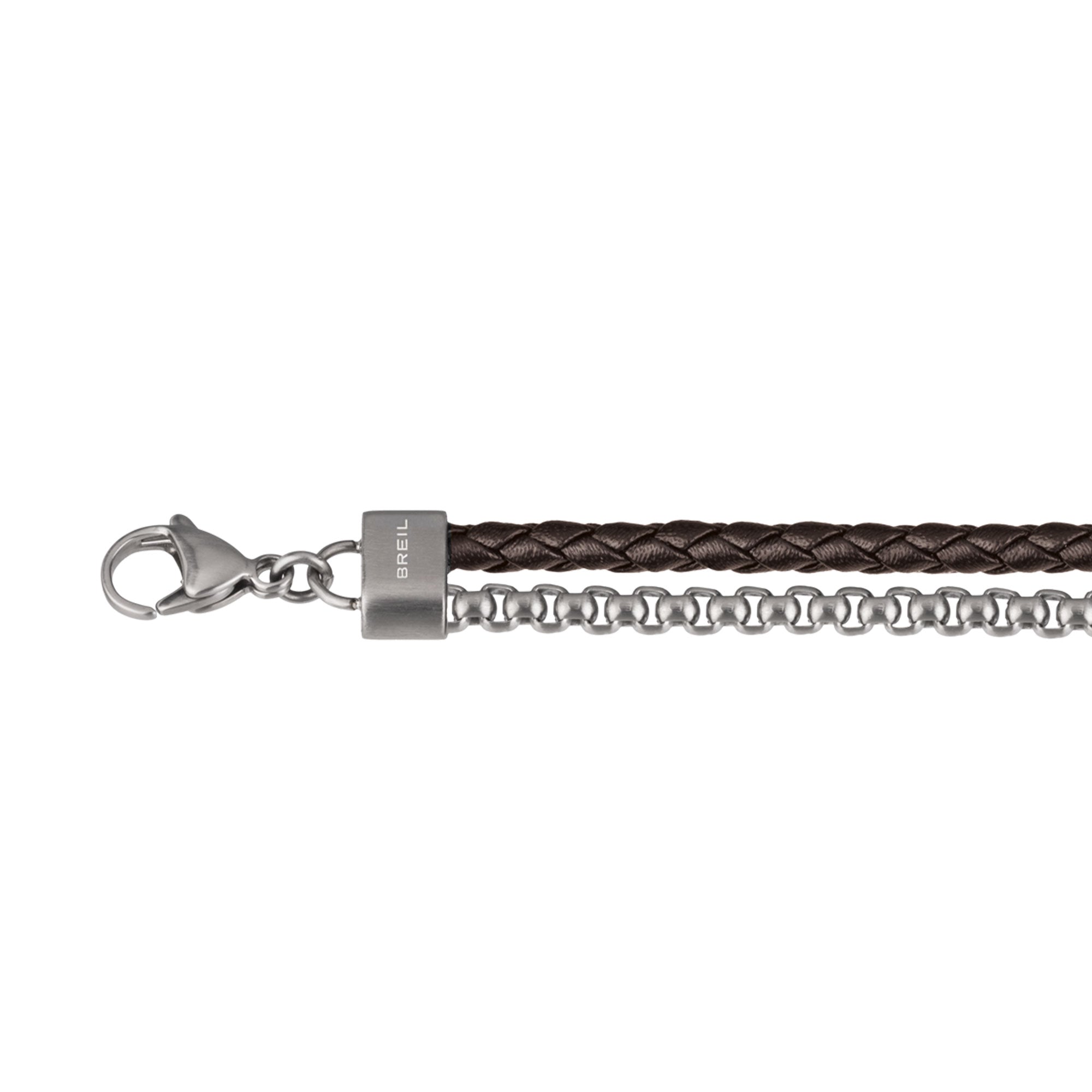 Bracciale uomo Breil 8 MIX - BRACCIALE IN PELLE MARRONE E ACCIAIO TJ3084