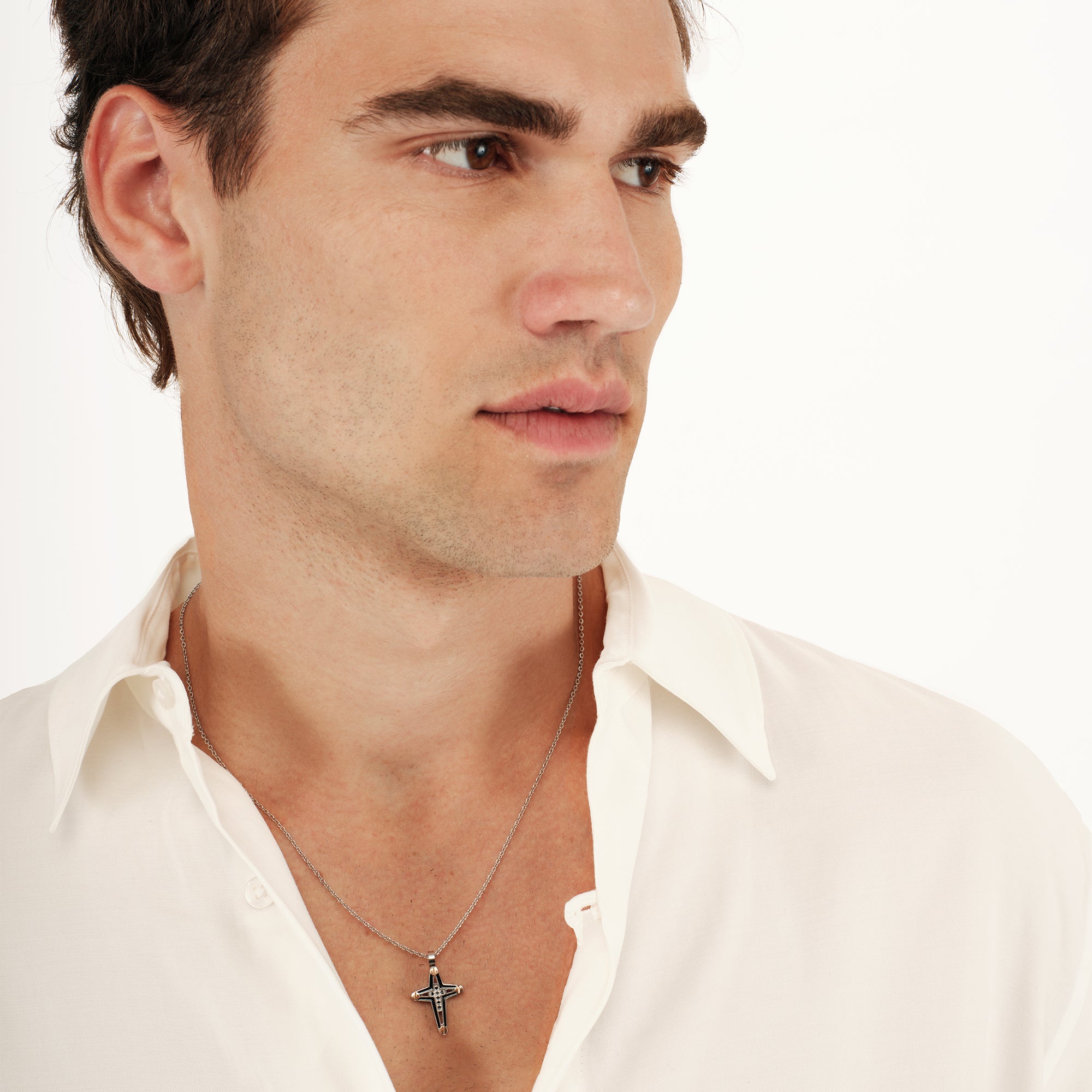 Collana uomo Breil in acciaio Ceramic Brick TJ3963