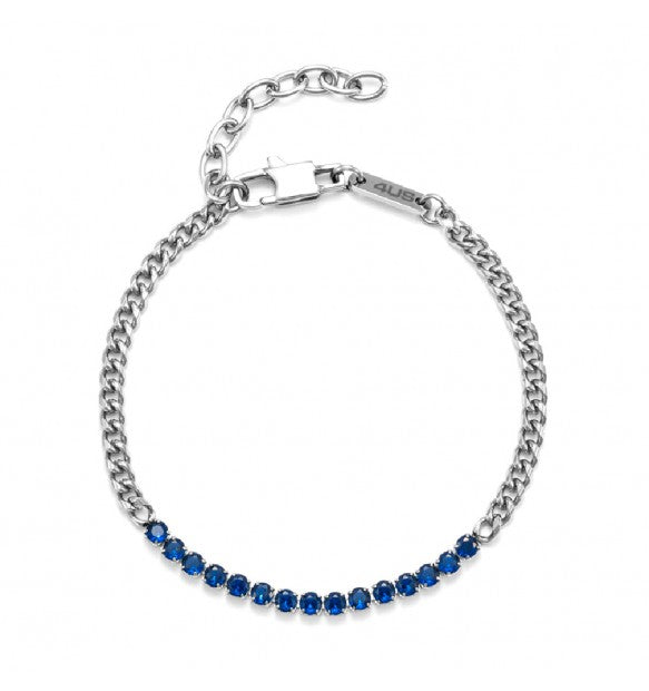 Bracciale uomo 4US Cesare Paciotti STEEL ZIRCONI BLU 4UBR5600