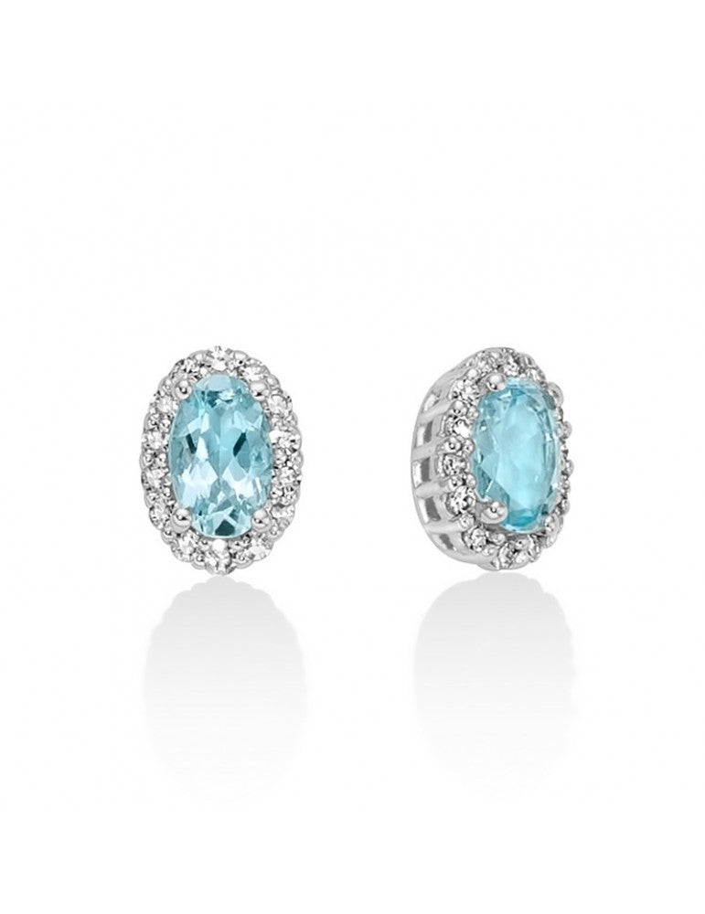 Orecchini donna Miluna in oro bianco 18Kt con Acquamarina e Diamanti ERD2997