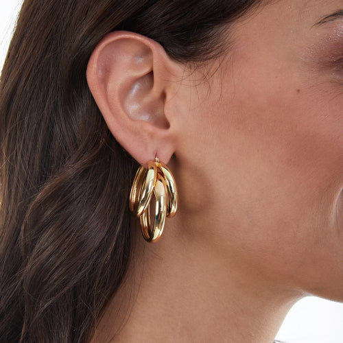 Orecchini donna Unoaerre in bronzo dorato 1963