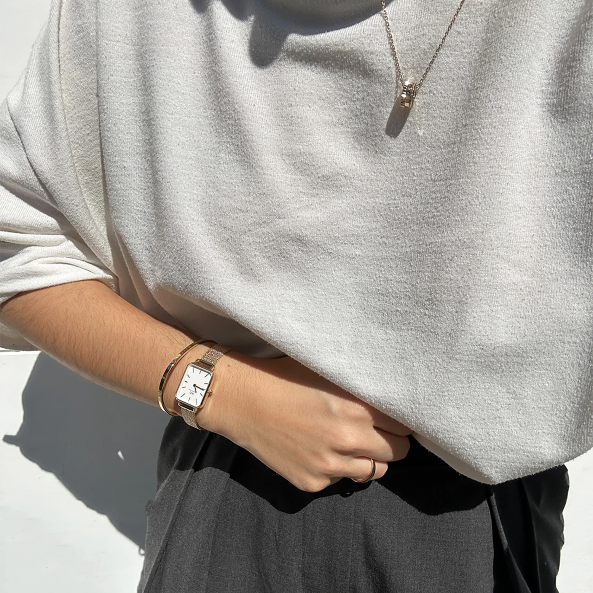 Orologio donna Daniel Wellington QUADRO PRESSED EVERGOLD 20X26 DW00100556