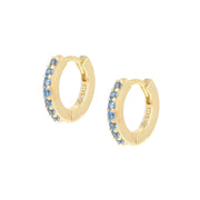 Orecchini Cerchio Amen in argento 925 dorato e zirconi Acquamarina ET1GAC