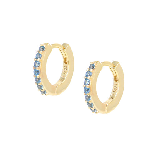 Orecchini Cerchio Amen in argento 925 dorato e zirconi Acquamarina ET1GAC