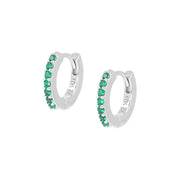 Orecchini Cerchio Amen in argento 925 e zirconi verdi ET1BVE