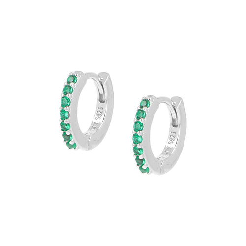 Orecchini Cerchio Amen in argento 925 e zirconi verdi ET1BVE