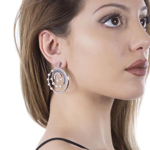 Orecchini donna Boccadamo Orbiter con zirconi e Swarovski XOR296