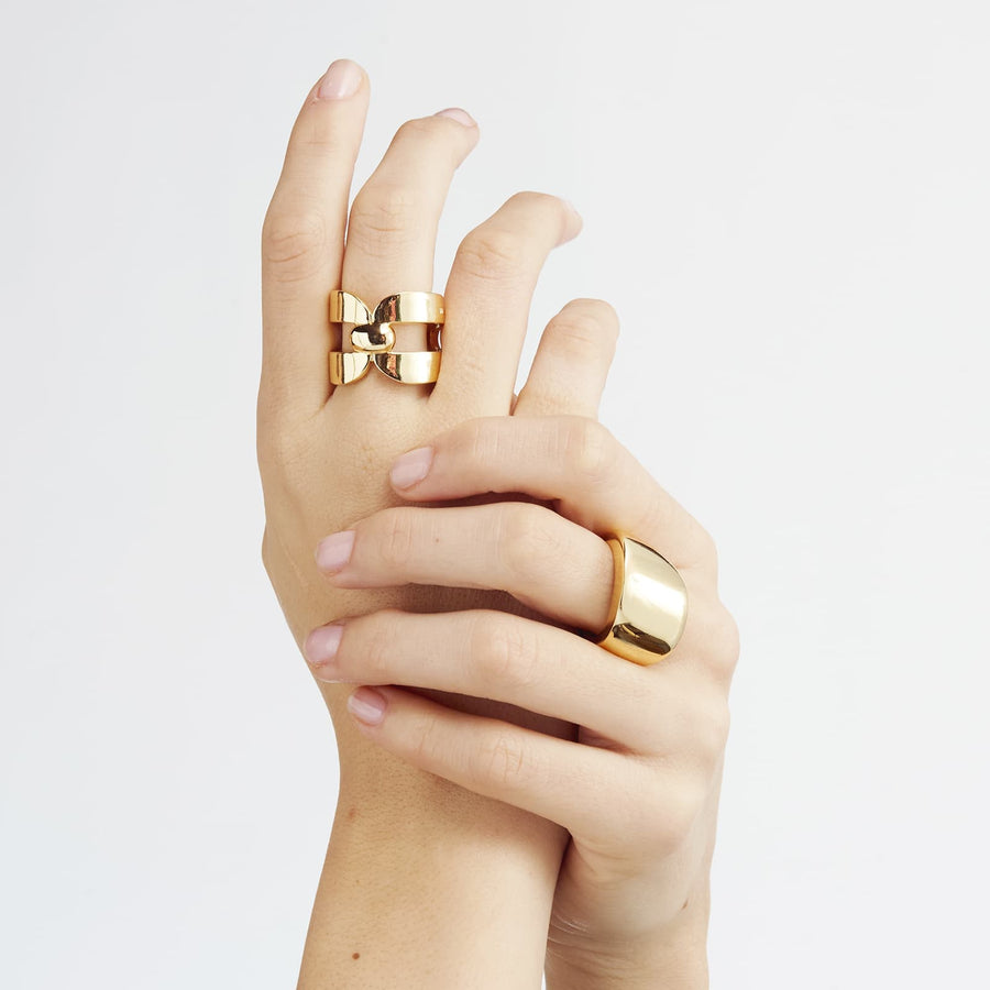 Anello donna Unoaerre in bronzo dorato Square 2031