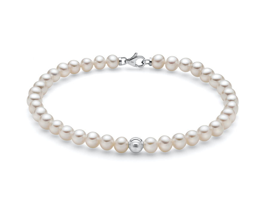 Bracciale donna Miluna in oro bianco con perle PBR3368