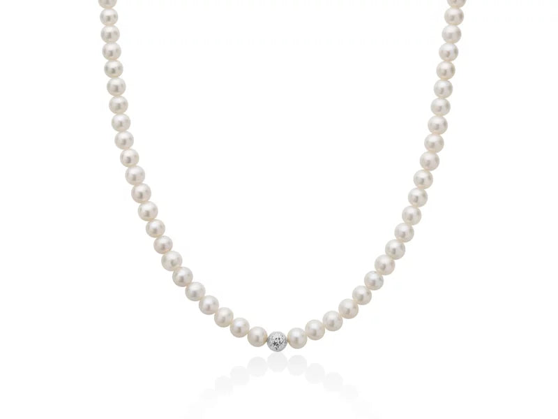 Collana donna Miluna in oro bianco con perle PCL4978BV