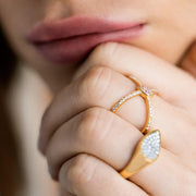 Anello Rue des Mille double drops pavè ANZ-014 M1 AU