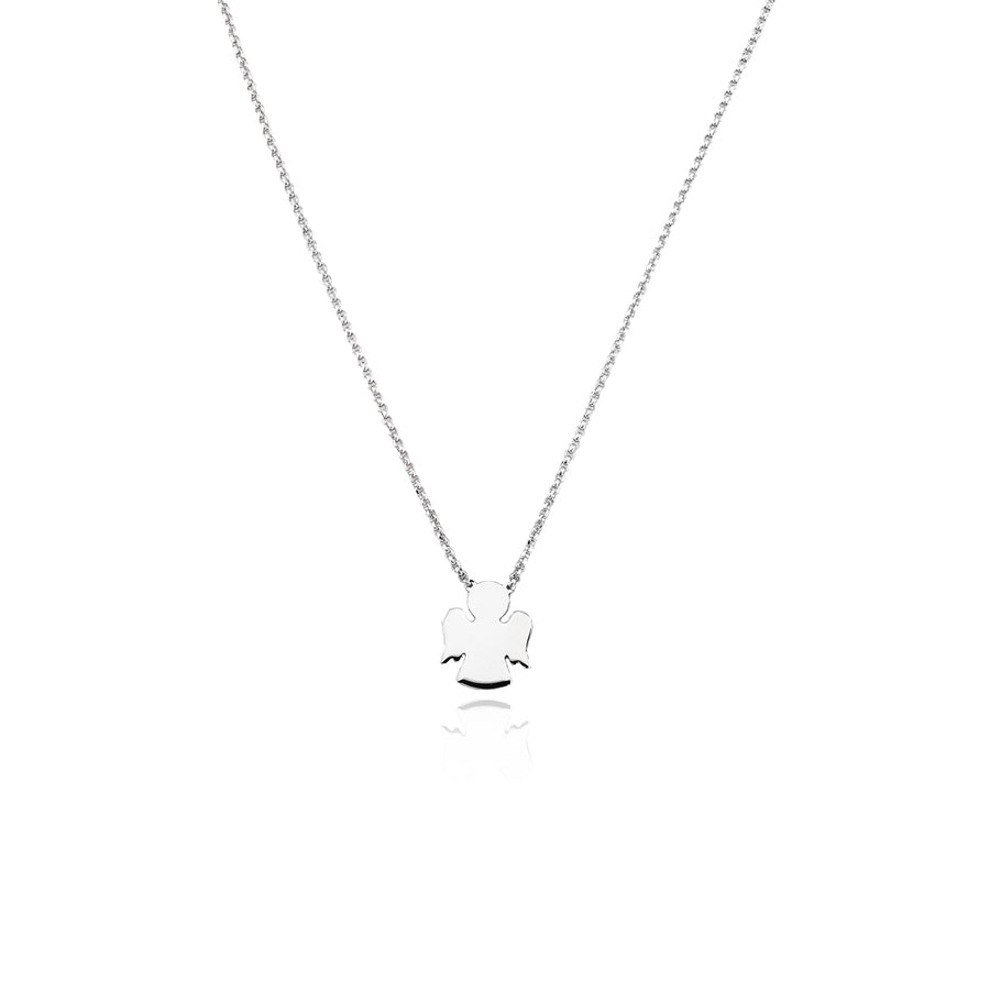 Collana Amen Angelo liscio rodio CLAB3