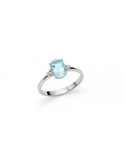 Anello donna Miluna in oro bianco con acquamarina e diamanti LID3427