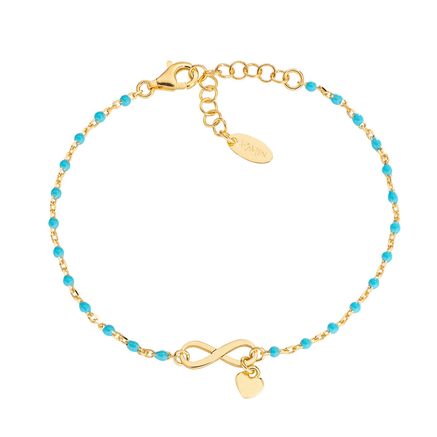 Bracciale donna Amen con infinito dorato e smalto BRSMINGT1