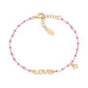 Bracciale donna Amen LOVE in argento dorato con smalto BRSMLOGF1