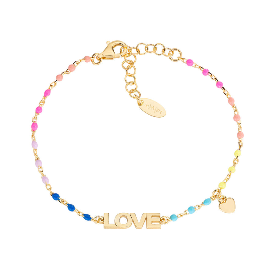 Bracciale donna Amen LOVE in argento dorato infinito e smalto BRSMLOGM1
