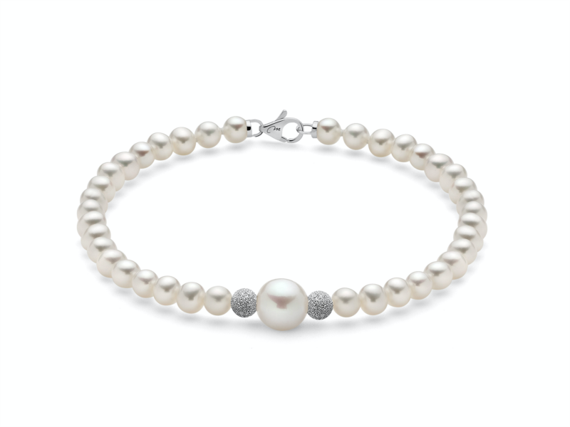 Bracciale donna MIluna in oro bianco con perle PBR1410V