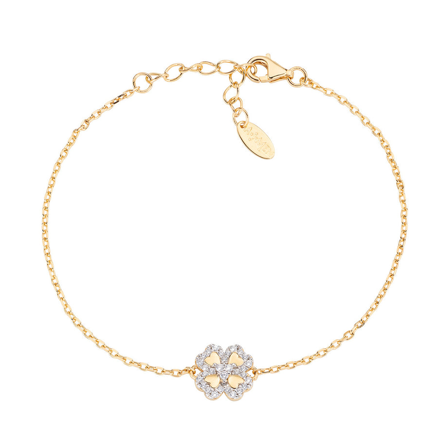 Bracciale donna Amen Quadrifoglio con zirconi BRQCLGBZ