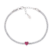 Bracciale donna Amen TI AMO in argento con zirconi BT21CUBRBZ16