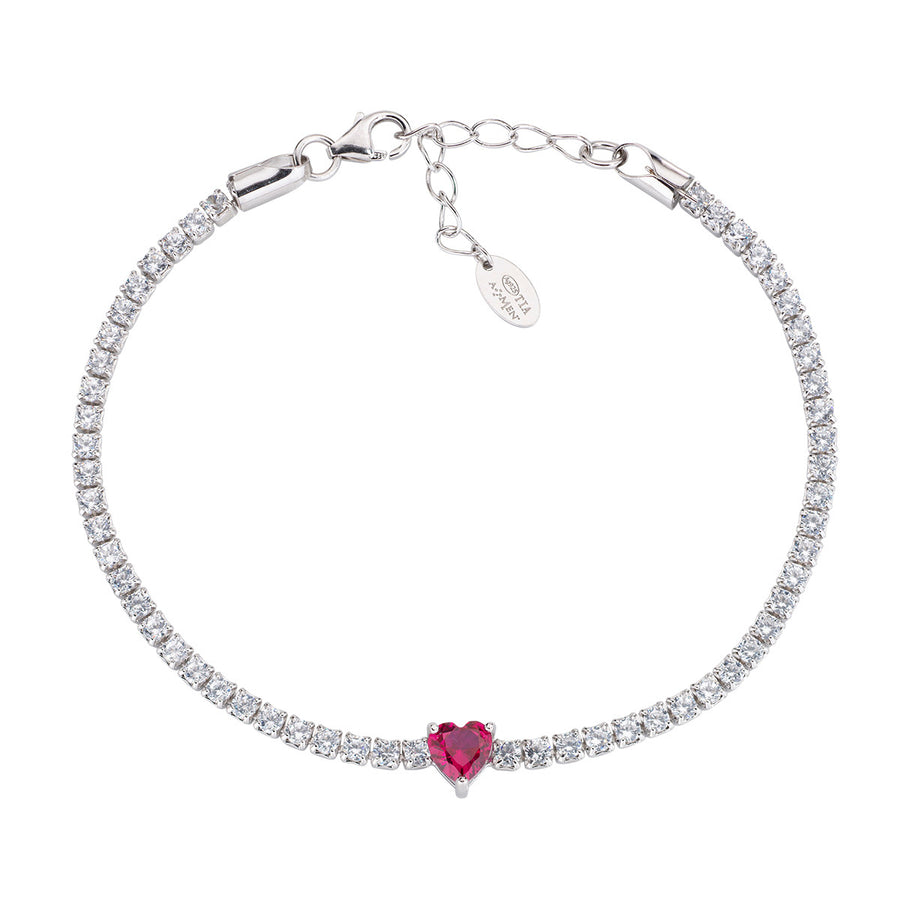 Bracciale donna Amen TI AMO in argento con zirconi BT21CUBRBZ16
