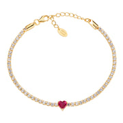Bracciale donna Amen TI AMO in argento dorato con zirconi BT21CUGRBZ16