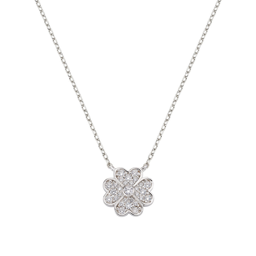 Collana Amen donna in argento con quadrifoglio CLQCBBZ