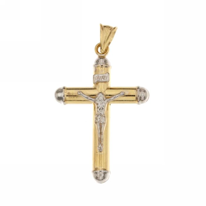 Ciondolo oro giallo 18 Kt Croce con cristo 10497-400-178