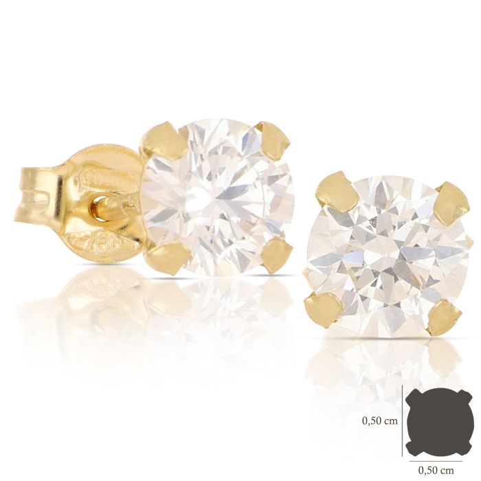 Orecchini in oro giallo 18 Kt Solitario 10519-300-150