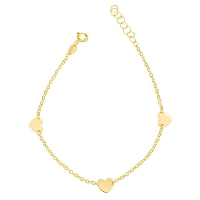 Bracciale in oro 18 Kt con 3 Cuori 10527-650-140