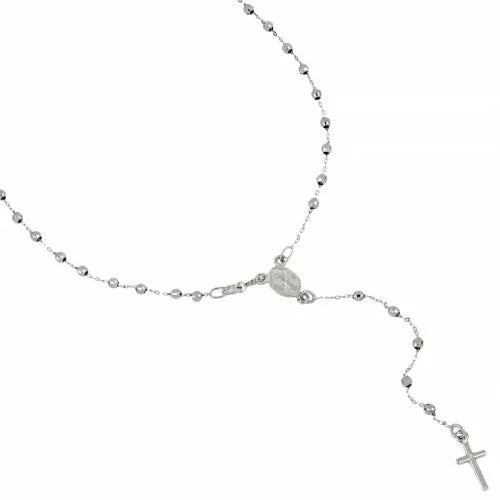 Collana in oro bianco 18 Kt Rosario 50 cm 10824-650-370