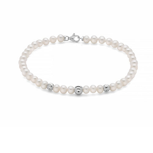 Bracciale donna Miluna di perle con boule in oro 18 Kt e chiusura in oro 18 Kt PBR3473