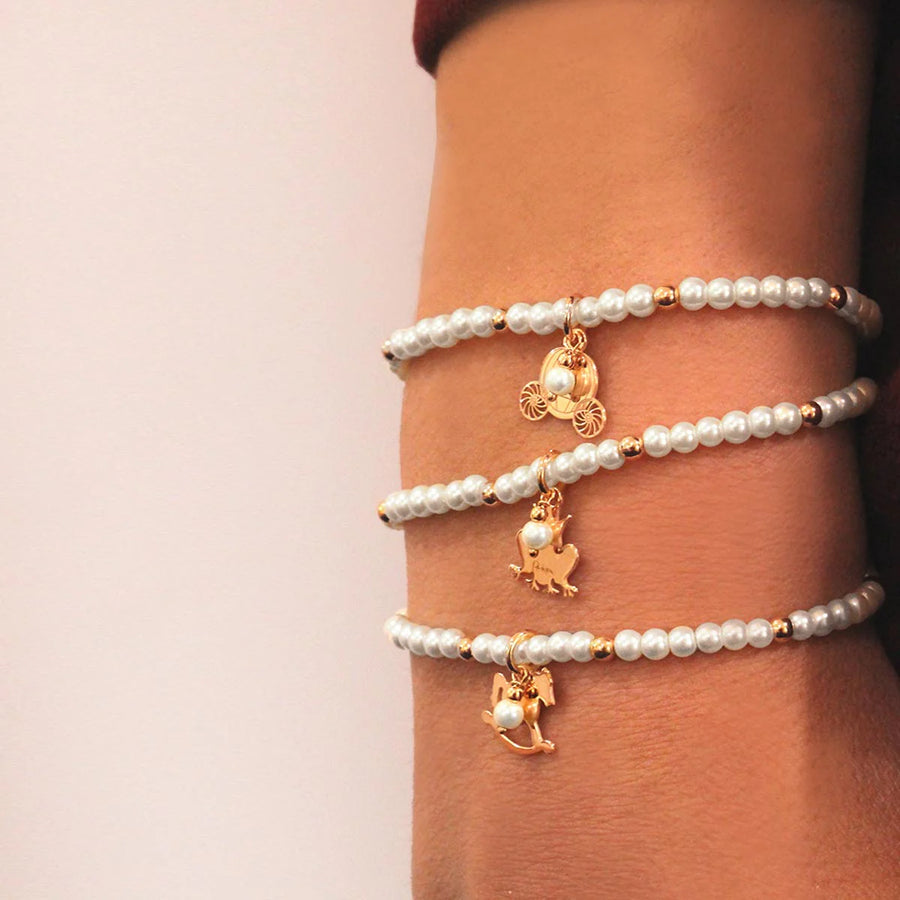 Bracciale donna Rue des Mille in argento e perle con Carrozza BR-SOGPE CAR