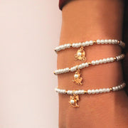 Bracciale donna Rue des Mille in argento con perle e ciondolo Rana BR-SOGPE RAN AU