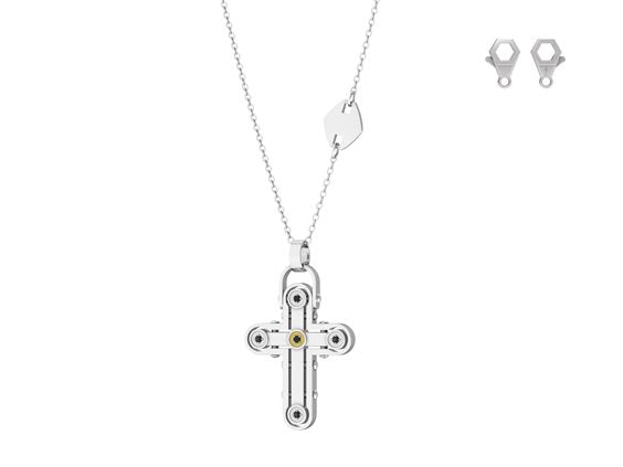 Collana uomo 4Us Cesare Paciotti in acciaio e oro 18 Kt 4UCL7663