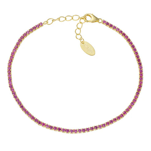 Bracciale Tennis Amen in argento 925 con zirconi Rossi BTGR17