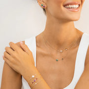 Collana donna Rue des Mille in argento con ciondolo cerchio pavè e mini castone GRZ-018 M1 CER