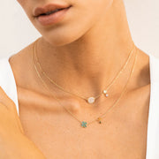 Collana donna Rue des Mille in argento con ciondolo cerchio pavè e mini castone GRZ-018 M1 CER