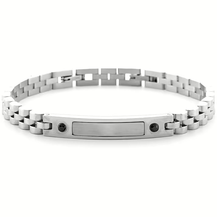 Bracciale uomo 4US Cesare Paciotti STEEL ZIRCONI NERI 4UBR6174
