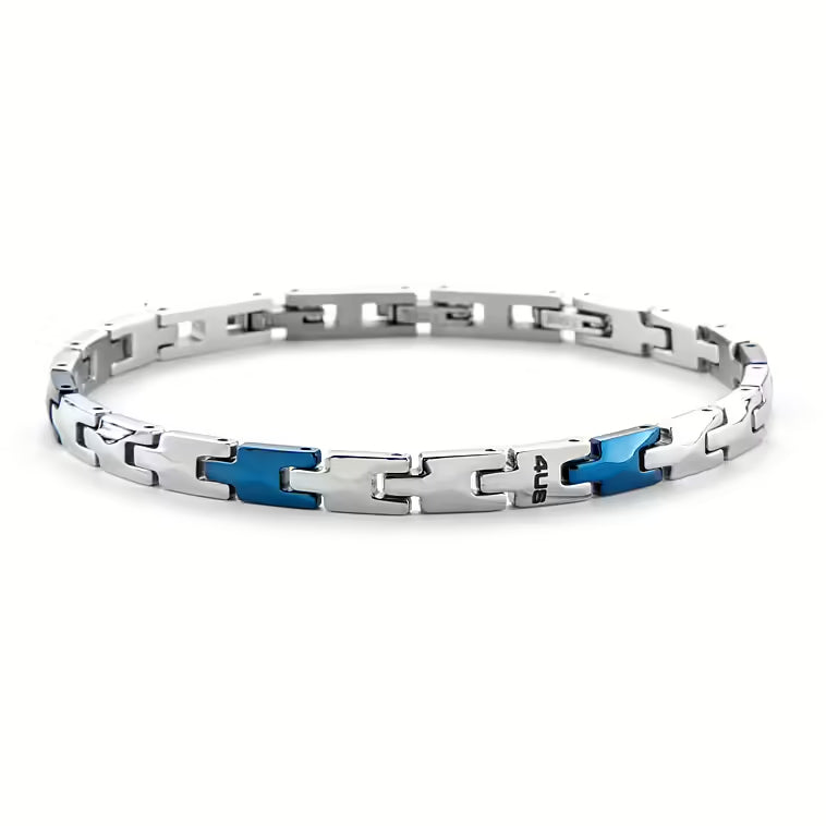 Bracciale uomo 4US Cesare Paciotti STEEL/PVD BLU 4UBR6162