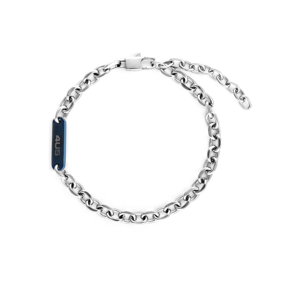 Bracciale uomo 4US Cesare Paciotti STEEL/PVD BLU CATENA 4UBR6145