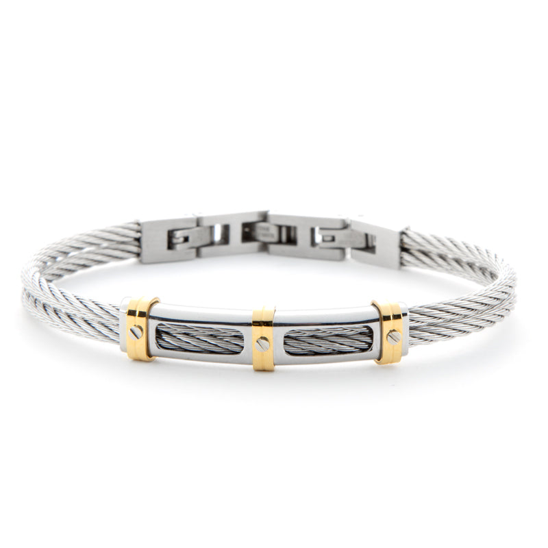 Bracciale uomo 4US Cesare Paciotti STEEL/PVD ORO RIGIDO 4UBR6197