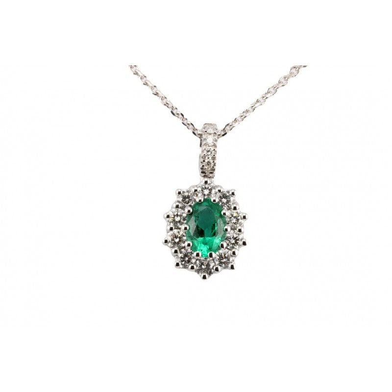 Collana donna Giorgio Visconti in oro  diamanti e smeraldo GB36111AS